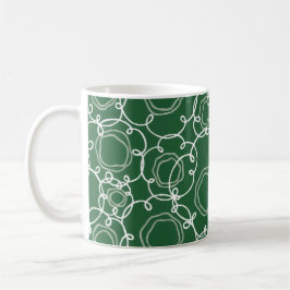 Abstract Floral Matrix (Dark Green) Fine Art Kaffemugg
