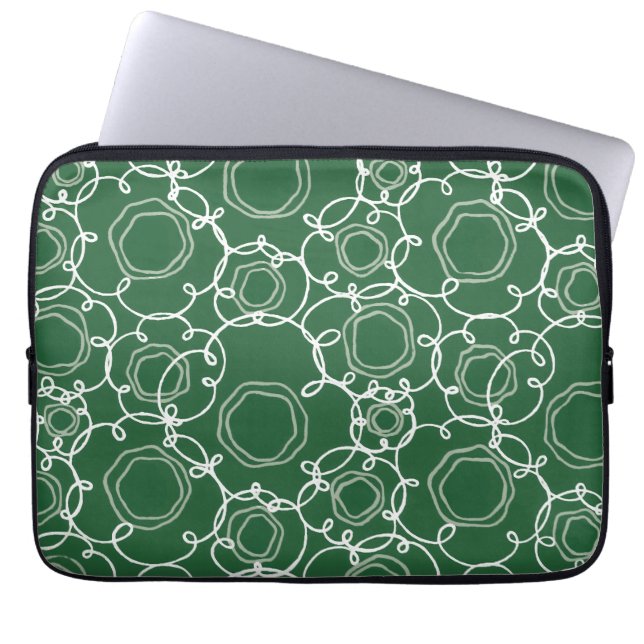 Abstract Floral Matrix (Dark Green) Fine Art Laptop Fodral (Framsidan)