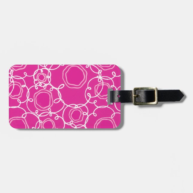 Abstract Floral Matrix (Hot Pink) Fine Art Bagagebricka (Horisontell Framsida)