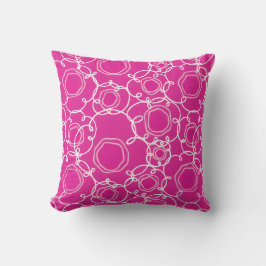 Abstract Floral Matrix (Hot Pink) Fine Art Kudde