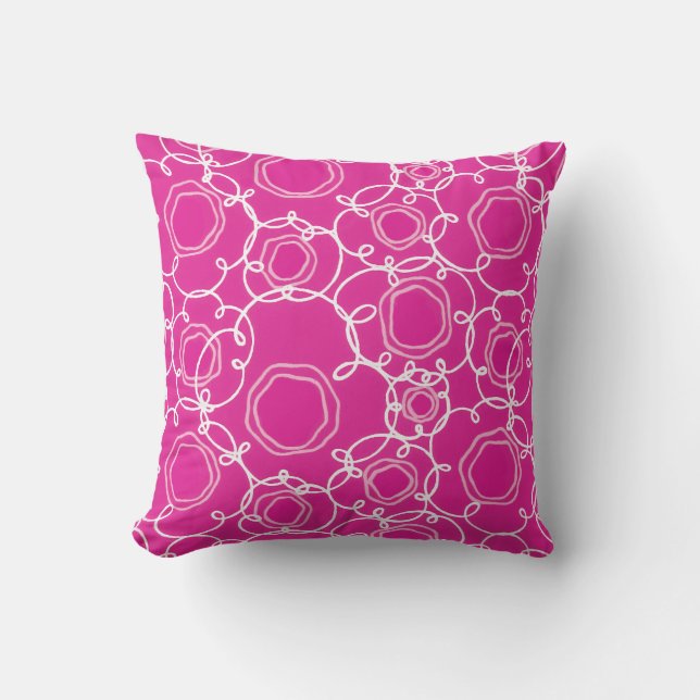 Abstract Floral Matrix (Hot Pink) Fine Art Kudde (Framsida)