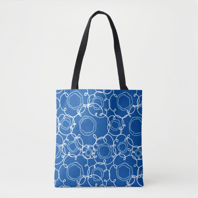 Abstract Floral Matrix (Royal Blue) Fine Art Tygkasse (Framsida)