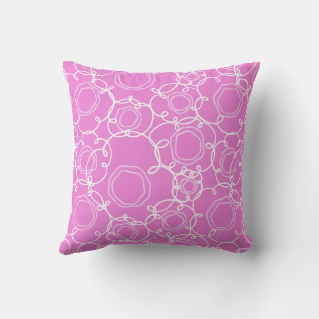 Abstract Floral Matrix (Soft Pink) Fine Art Kudde (Baksida)