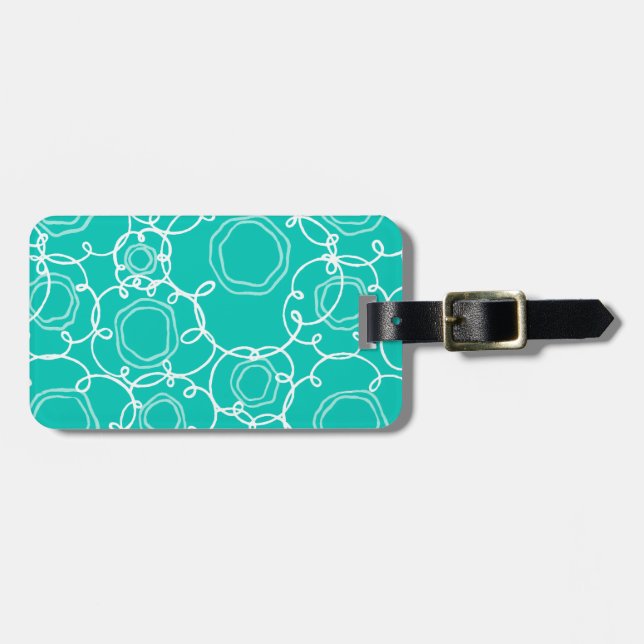 Abstract Floral Matrix (Teal) Fine Art Bagagebricka (Horisontell Framsida)
