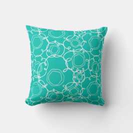 Abstract Floral Matrix (Teal) Fine Art Kudde