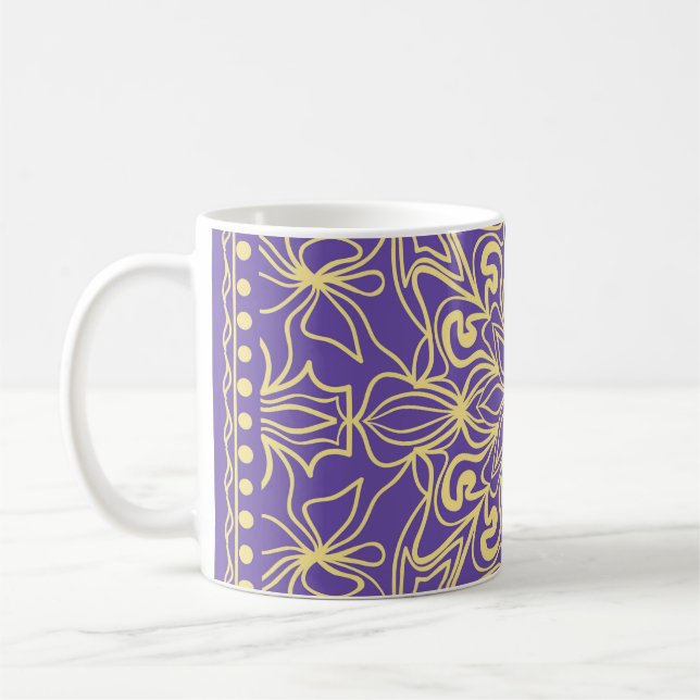 Abstract floral pattern. geometry, mandala design  kaffemugg (Vänster)