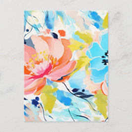 Abstract floral pattern painting  vykort