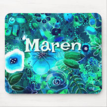 Abstract Floral Teal Blue Green Personalized