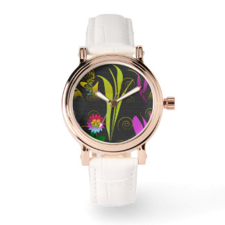 Abstract Floral with Spirals 1 Armbandsur