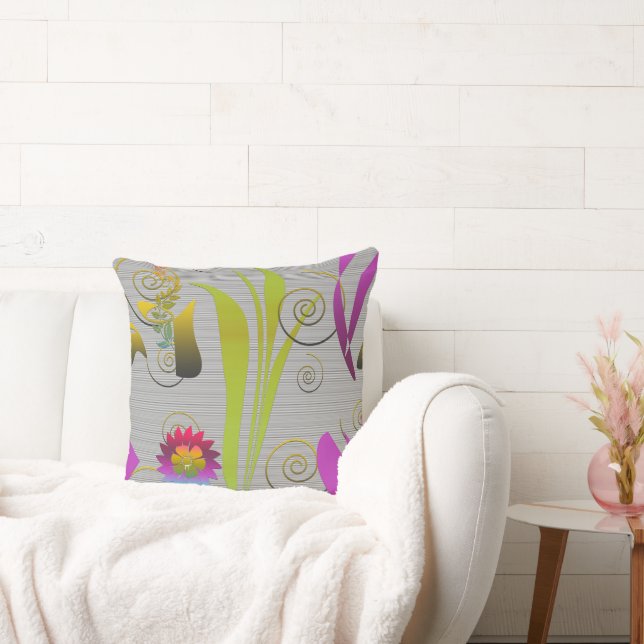 Abstract Floral with Spirals 2 Kudde (Soffa)