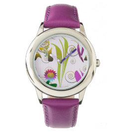 Abstract Floral with Spirals 6 Armbandsur