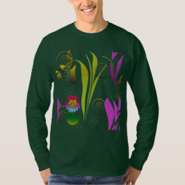Abstract Floral with Spirals T Shirt