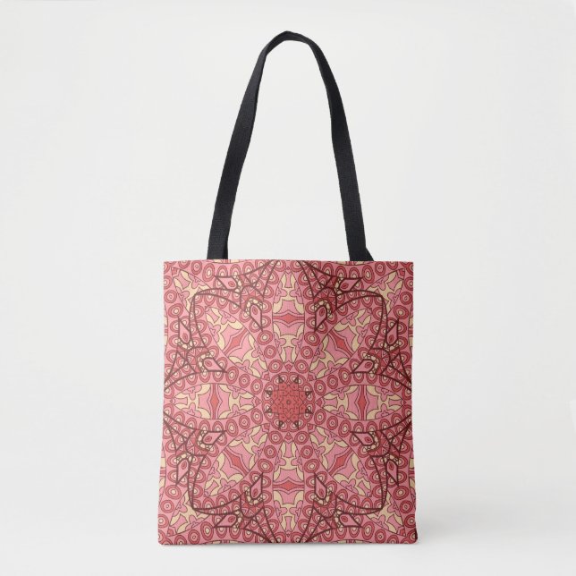 Abstract flower mandala ethnic seamless pattern tygkasse (Framsida)