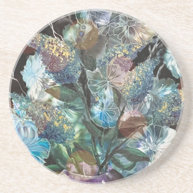 Abstract Flowers Coaster Underlägg (Framsidan)