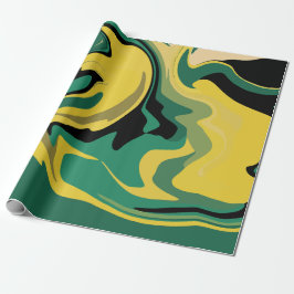 Abstract Flowing Green and Yellow Design Presentpapper