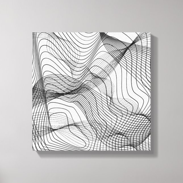 Abstract Flowing Lines Wall Art – Minimal Line Art Canvastryck (Framsida)