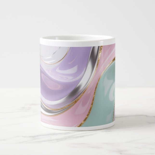 Abstract Fluid Art Pastel Mug – Trendy Pastel Art Jumbo Mugg (Framsidan)