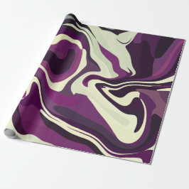 Abstract Fluid Art with Purple and Cream Tones Presentpapper