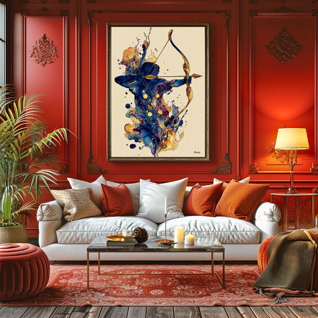 Abstract Fluid Ink Archer – Modern Motion Wall Art Poster (Skapare uppladdad)