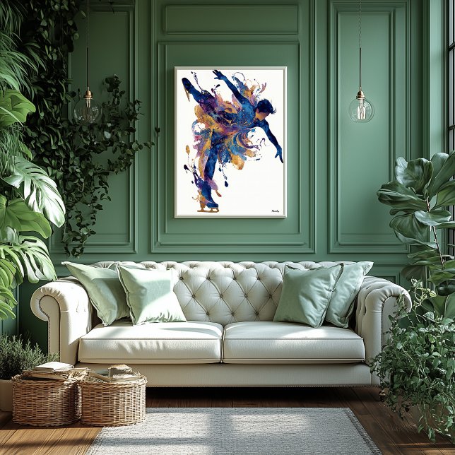 Abstract Fluid Ink Ice Skater – Modern Motion Art Poster (Skapare uppladdad)