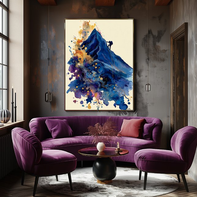 Abstract Fluid Ink Rock Climber – Modern Motion  Poster (Skapare uppladdad)