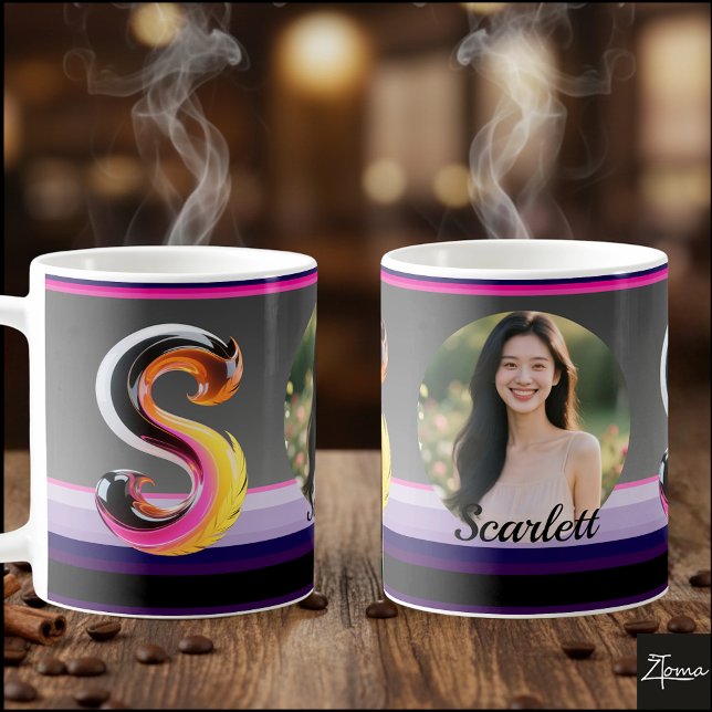 Abstract Fluid Letter S Neon Feather Kaffemugg (This is a sample design. There are several models to choose from, with the name and color changed.
)