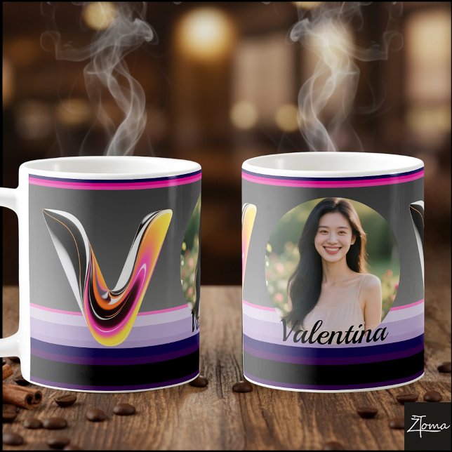 Abstract Fluid Letter V Glossy Neon Kaffemugg (This is a sample design. There are several models to choose from, with the name and color changed.
)
