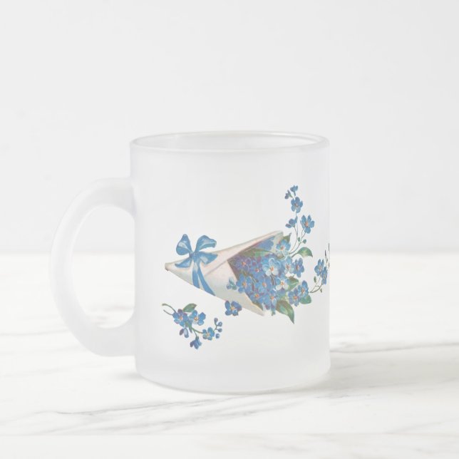 Abstract Forget-Me-Not Frosted Mug Frostad Glasmugg (Vänster)