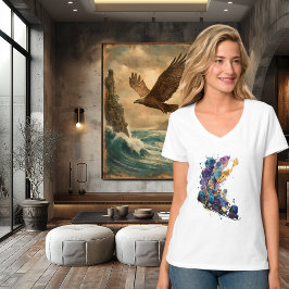 Abstract Formula Racing Car | Fluid Ink Watercolor T Shirt