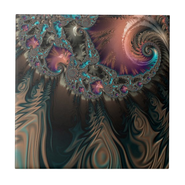 Abstract fractal patterns and shapes. Fractal Art Kakelplatta (Framsidan)