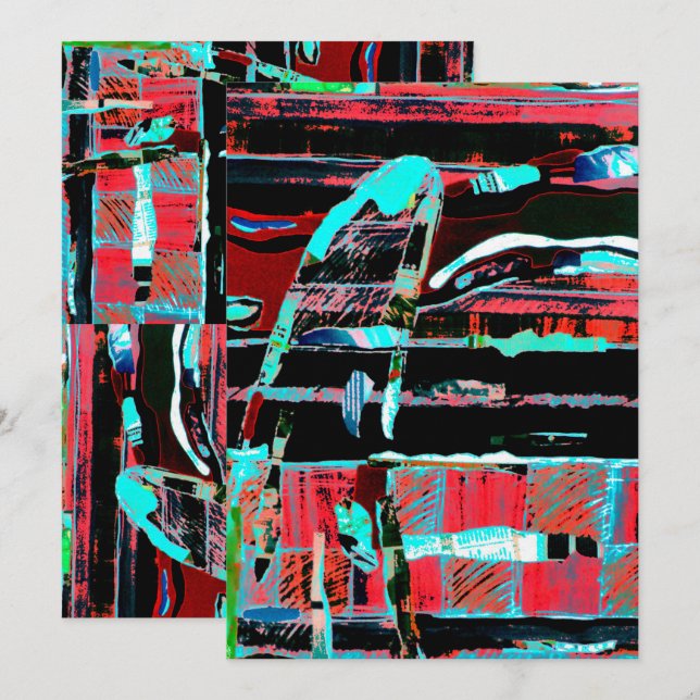 Abstract Freedom – Custom Flat Invitation (5" x 7" Inbjudningar (Fram/baksida)