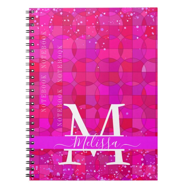 Abstract Fuchsia Red Customizable Anteckningsbok (Framsidan)