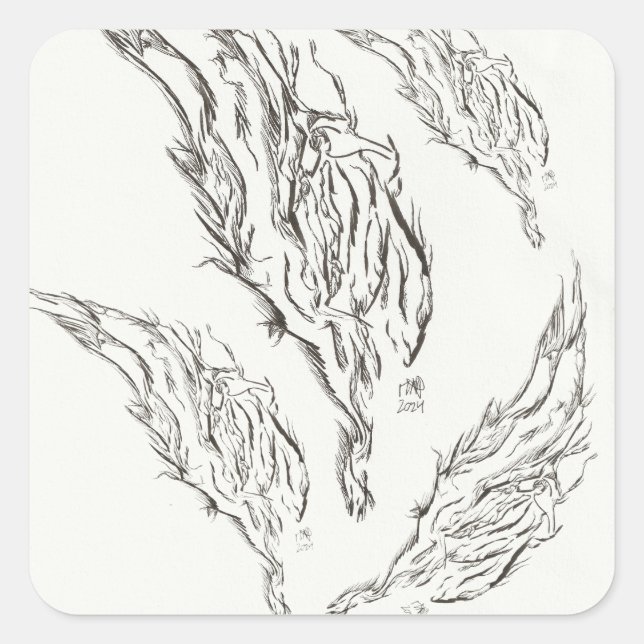 abstract fyrkantigt klistermärke (Framsida)