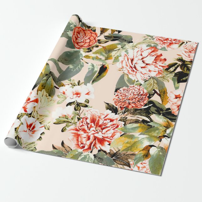 Abstract garden pattern presentpapper (Utrullad)