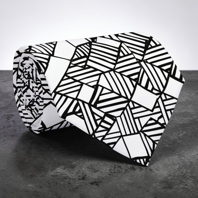 Abstract Geometric Black & White Custom Necktie Slips (Skapare uppladdad)