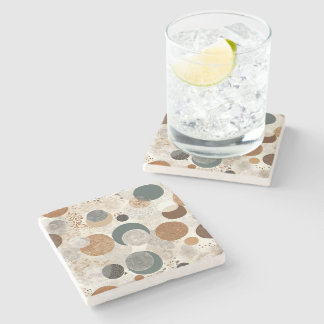 Abstract Geometric Circle Pattern Neutral Boho Stenunderlägg