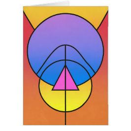 Abstract Geometric Circles Line Colorful Card OBS Kort