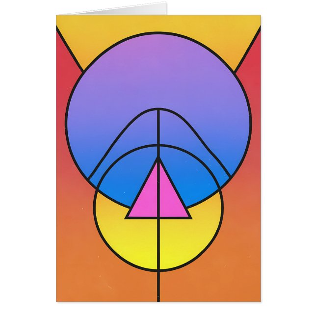 Abstract Geometric Circles Line Colorful Card OBS Kort (Framsidan)