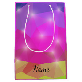 Abstract Geometric Crystal Mosaic in Pink