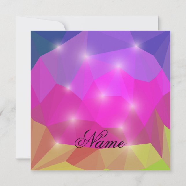 Abstract Geometric Crystal Mosaic in Pink Inbjudningar (Framsida)