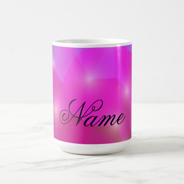 Abstract Geometric Crystal Mosaic in Pink Kaffemugg (Center)