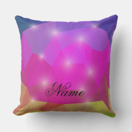 Abstract Geometric Crystal Mosaic in Pink Kudde