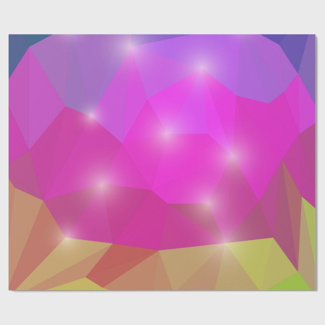 Abstract Geometric Crystal Mosaic in Pink Presentpapper (Platt)