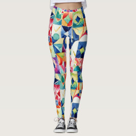 Abstract geometric digital pattern 17 - Leggings