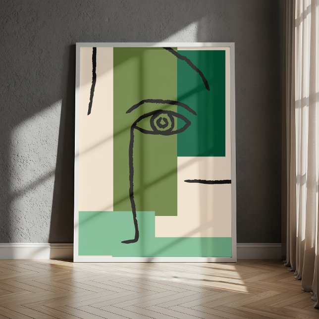 Abstract Geometric Eye Line Art Poster (Skapare uppladdad)