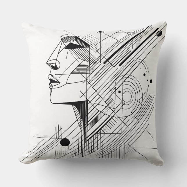 Abstract Geometric Face Kudde (Framsida)