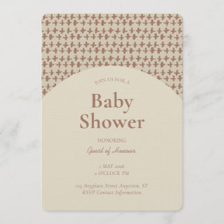 Abstract + Geometric Gender Neutral Brown Beige Inbjudningar