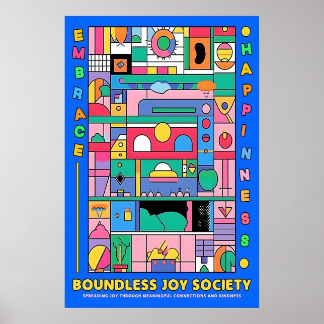 Abstract Geometric Joy Poster Vibrant Modern Wall (Framsidan)