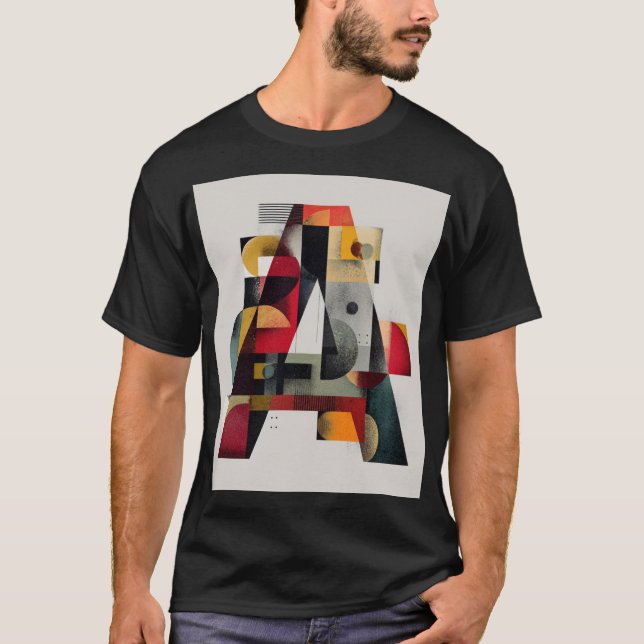 Abstract Geometric Letter A T Shirt (Framsida)
