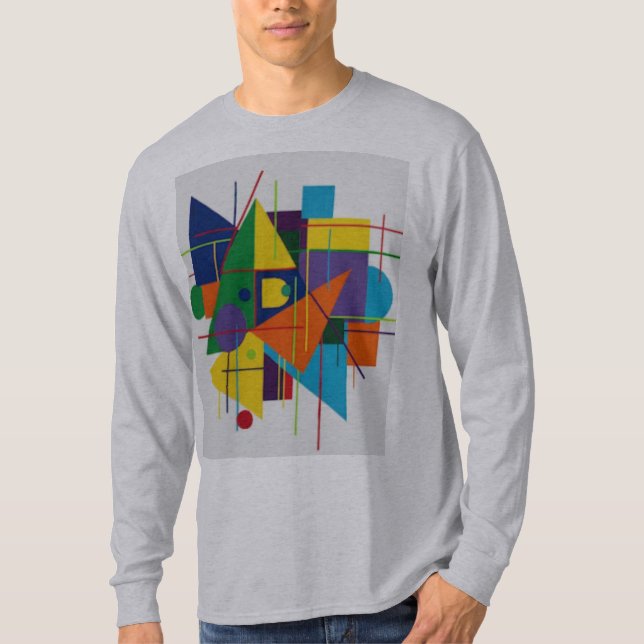Abstract Geometric Long Sleeve Tee (Framsida)